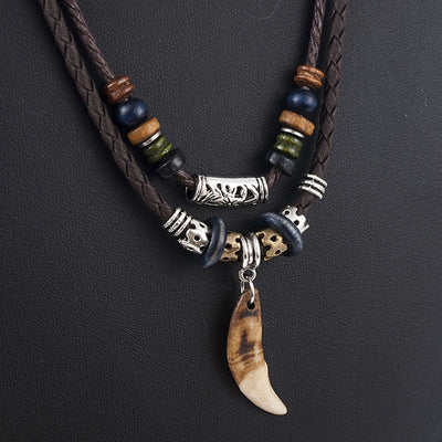 Hand Made Wolf Tooth Pendant Necklace